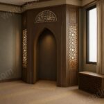 Köşe Tipi Ahşap Cami Mihrabı – özel üretim ahşap ürün detay görünümü 1