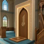 LED Aydınlatmalı Modern Ahşap Cami Mihrabı – Model MH-0023 – özel üretim ahşap kapı detay görünümü 3