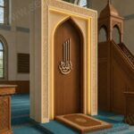 LED Aydınlatmalı Modern Ahşap Cami Mihrabı – Model MH-0023 – özel üretim ahşap kapı detay görünümü 4