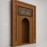 Hatlı Kafesli Ahşap Cami Mihrabı – Model MH-0019 – özel üretim ahşap ürün detay görünümü 1