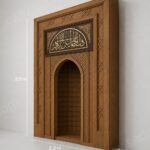Hatlı Kafesli Ahşap Cami Mihrabı – Model MH-0019 – özel üretim ahşap ürün detay görünümü 3