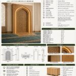 LED Kafesli Namaz Odası – özel üretim ahşap kapı detay görünümü 1