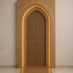 LED Kafesli Namaz Odası – özel üretim ahşap kapı detay görünümü 3