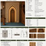 Modern Cami Mihrabı – dekoratif ahşap duvar kaplama detay görünümü 4