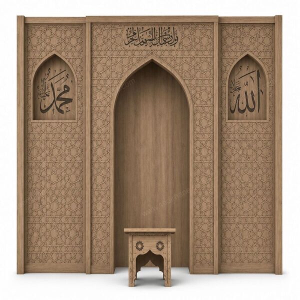 Modern Özel Ölçü Ahşap Cami Mihrabı – özel üretim özel üretim ahşap ürün