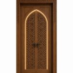 Wooden Door with LED Lights tamam
