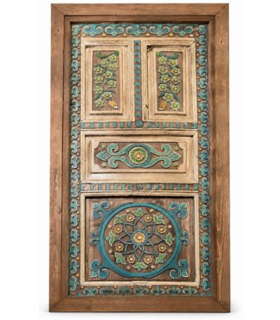 El Boyalı Mandala Ahşap Kapı – Model KP-0092 – özel üretim özel üretim ahşap kapı