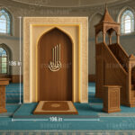 LED Aydınlatmalı Modern Ahşap Cami Mihrabı – Model MH-0023 – özel üretim ahşap kapı detay görünümü 1