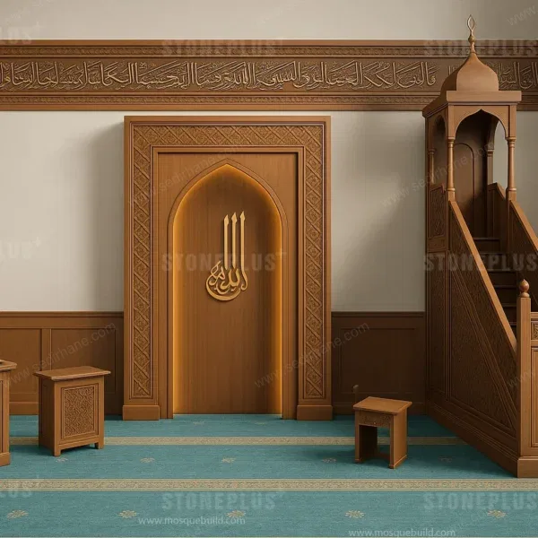 Hat Bordürlü Ahşap Cami Seti – özel üretim özel üretim ahşap kapı