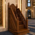 El Oyması İşlemeli Ahşap Cami Vaaz Kürsüsü – ahşap korkuluk detay görünümü 3