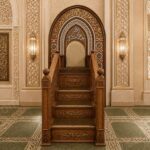 Selçuklu Motifli Ahşap Cami Vaaz Kürsüsü – ahşap korkuluk detay görünümü 1