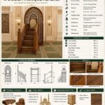 Selçuklu Motifli Ahşap Cami Vaaz Kürsüsü – ahşap korkuluk detay görünümü 3