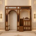 Geleneksel Ceviz Tasarımlı Ahşap Cami Mihrap ve Minber Takımı – özel üretim ahşap ürün detay görünümü 1