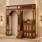 Geleneksel Ceviz Tasarımlı Ahşap Cami Mihrap ve Minber Takımı – özel üretim ahşap ürün detay görünümü 3