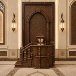 Modern Tarz İşlemeli Ahşap Cami Vaaz Kürsüsü – özel üretim ahşap ürün detay görünümü 1