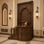 Modern Tarz İşlemeli Ahşap Cami Vaaz Kürsüsü – özel üretim ahşap ürün detay görünümü 2