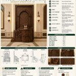 Modern Tarz İşlemeli Ahşap Cami Vaaz Kürsüsü – özel üretim ahşap ürün detay görünümü 3