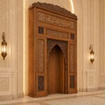 Oymalı Ahşap Cami Mihrabı – El İşçiliği Cami Mihrabı – özel üretim ahşap ürün detay görünümü 4