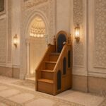 Modern Sade Ahşap Cami Minberi – Kompakt Tasarım – özel üretim ahşap ürün detay görünümü 2