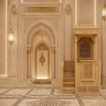 Açık Meşe Renkli İşlemeli Ahşap Cami Minberi – özel üretim ahşap merdiven detay görünümü 1
