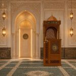Osmanlı Tarzı Kubbeli Ahşap Cami Minberi – özel üretim ahşap raf detay görünümü 1