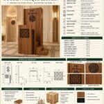 Duvar Panelli Modern Ahşap Cami Kürsüsü – dekoratif ahşap duvar kaplama detay görünümü 1