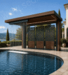 Modern Ahşap Pergola, Dekoratif Panel ve Su Perdesi ürün görseli