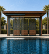 Modern Ahşap Pergola, Dekoratif Panel ve Su Perdesi ürün görseli