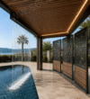Modern Ahşap Pergola, Dekoratif Panel ve Su Perdesi ürün görseli