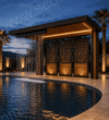 Modern Ahşap Pergola, Dekoratif Panel ve Su Perdesi ürün görseli