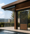 Modern Ahşap Pergola, Dekoratif Panel ve Su Perdesi ürün görseli