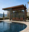 Modern Ahşap Pergola, Dekoratif Panel ve Su Perdesi ürün görseli